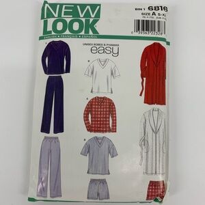 Simplicity New Look 6816 Size A S-XXL Unisex Robe & Pajamas Sewing Pattern